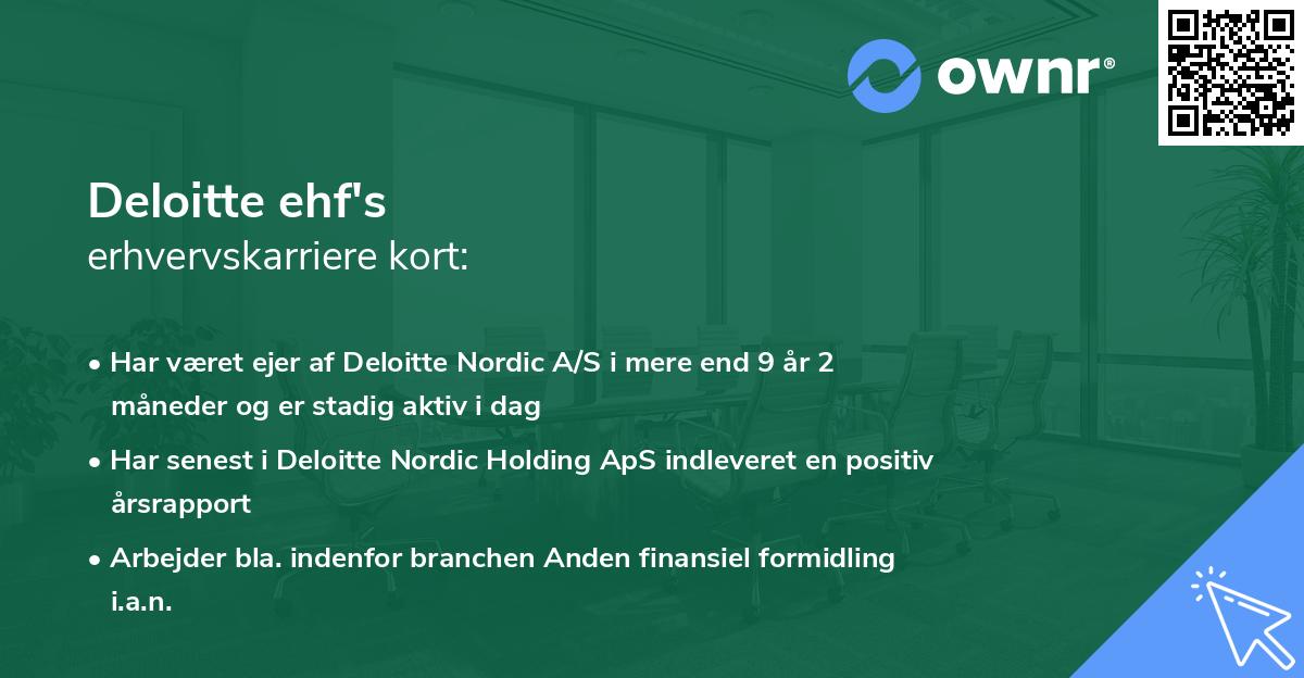 Deloitte ehf's erhvervskarriere kort