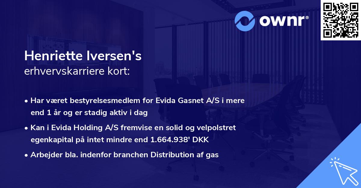 Henriette Iversen's erhvervskarriere kort