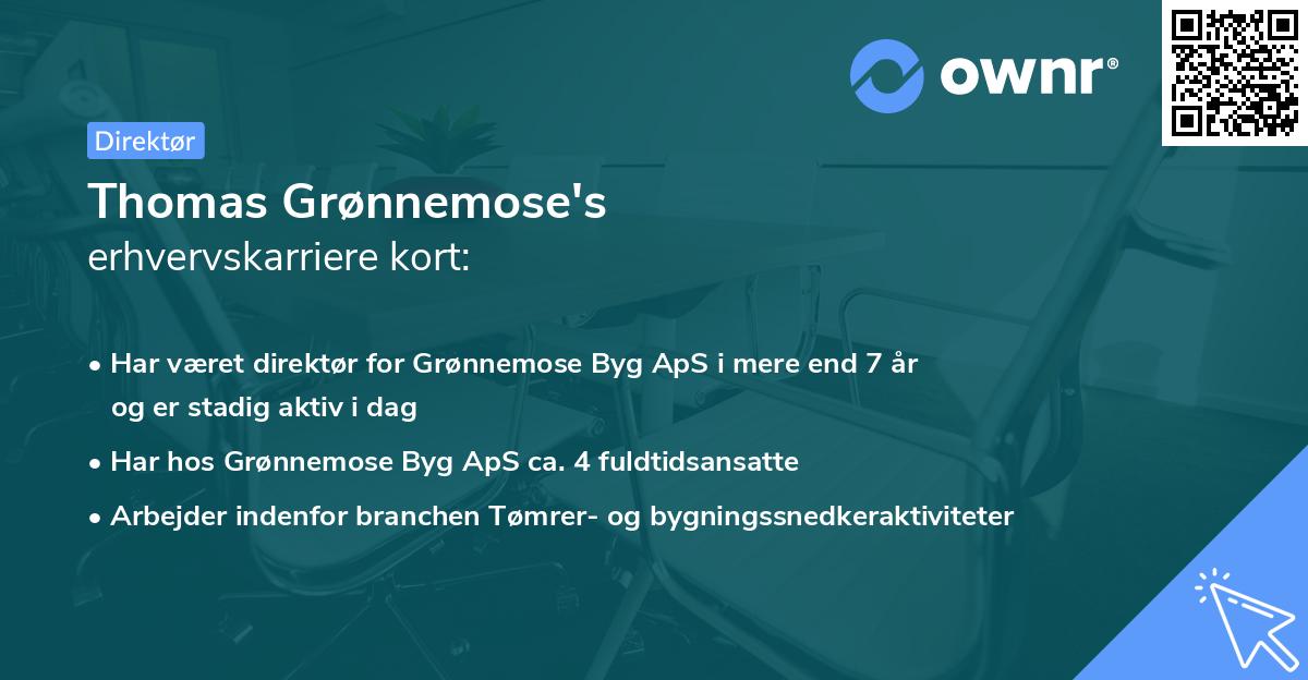 Thomas Grønnemose's erhvervskarriere kort