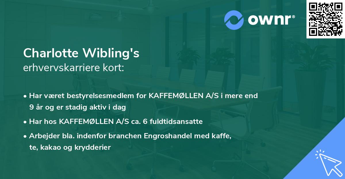 Charlotte Wibling's erhvervskarriere kort