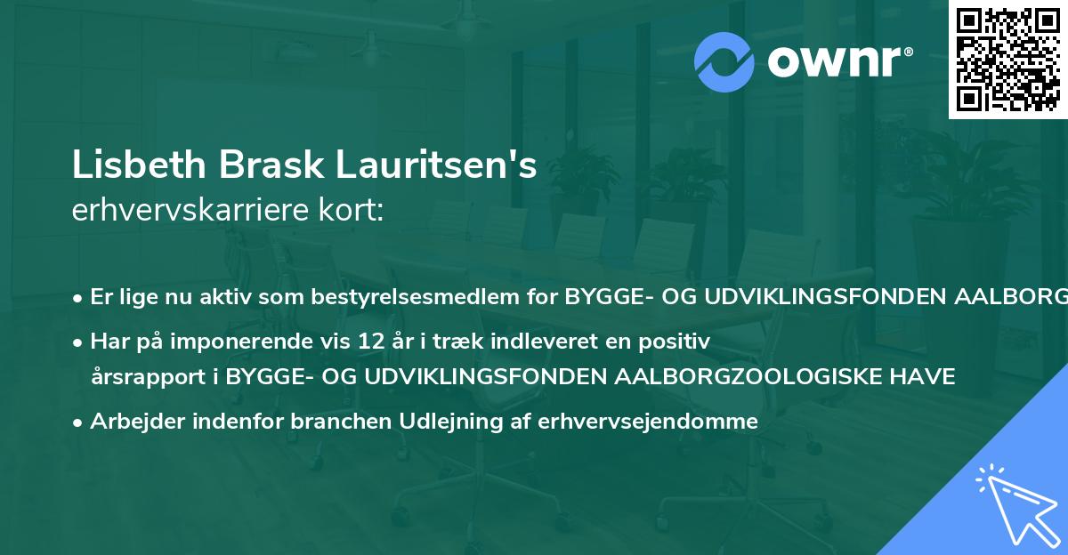 Lisbeth Brask Lauritsen's erhvervskarriere kort