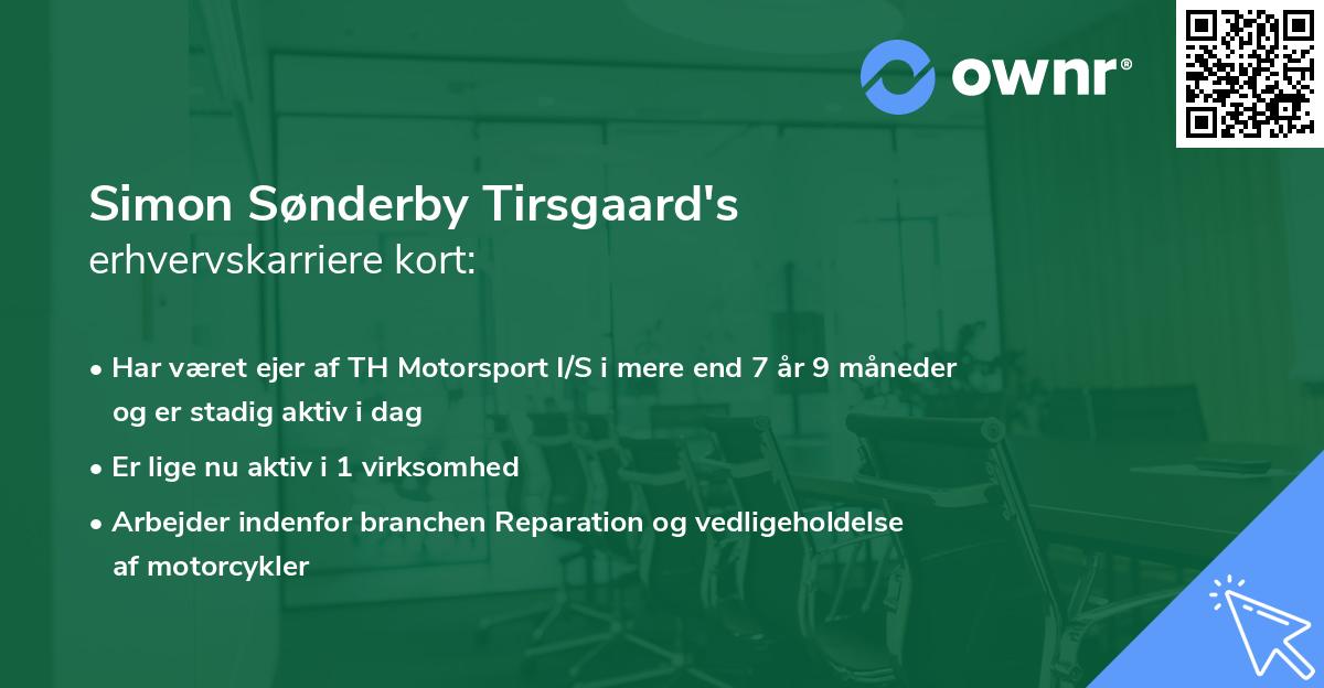Simon Sønderby Tirsgaard's erhvervskarriere kort
