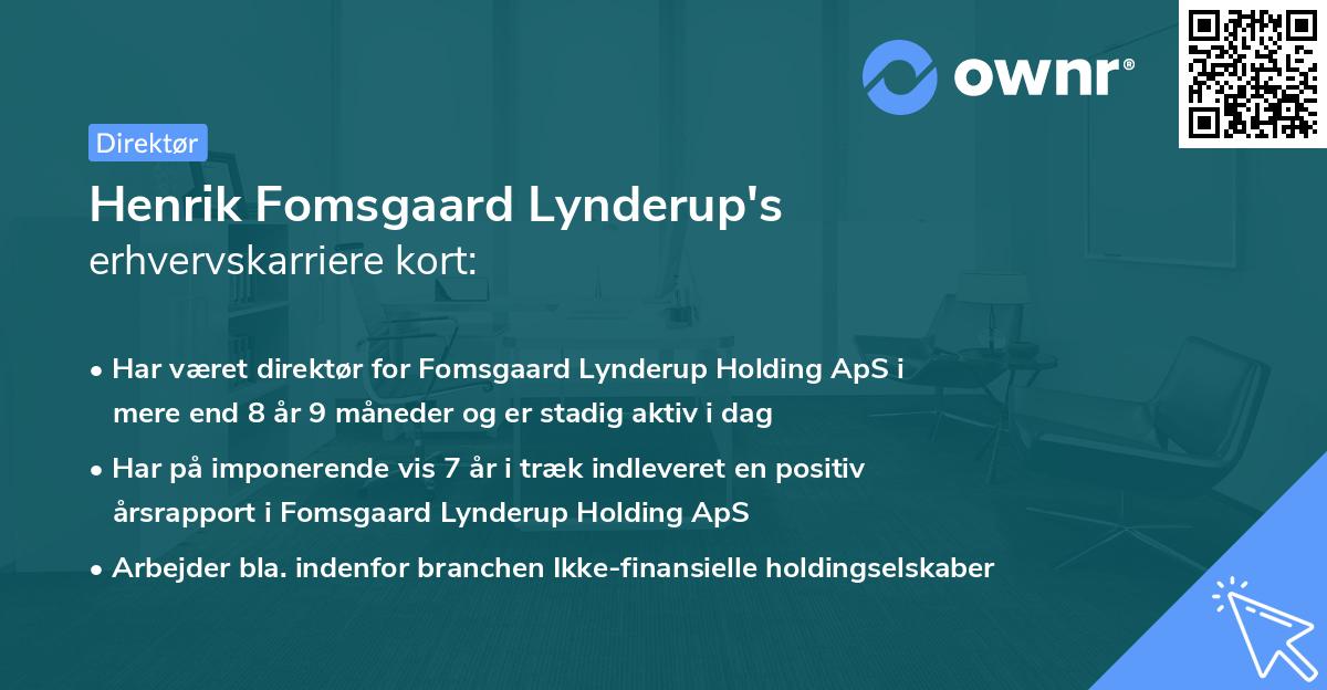 Henrik Fomsgaard Lynderup's erhvervskarriere kort