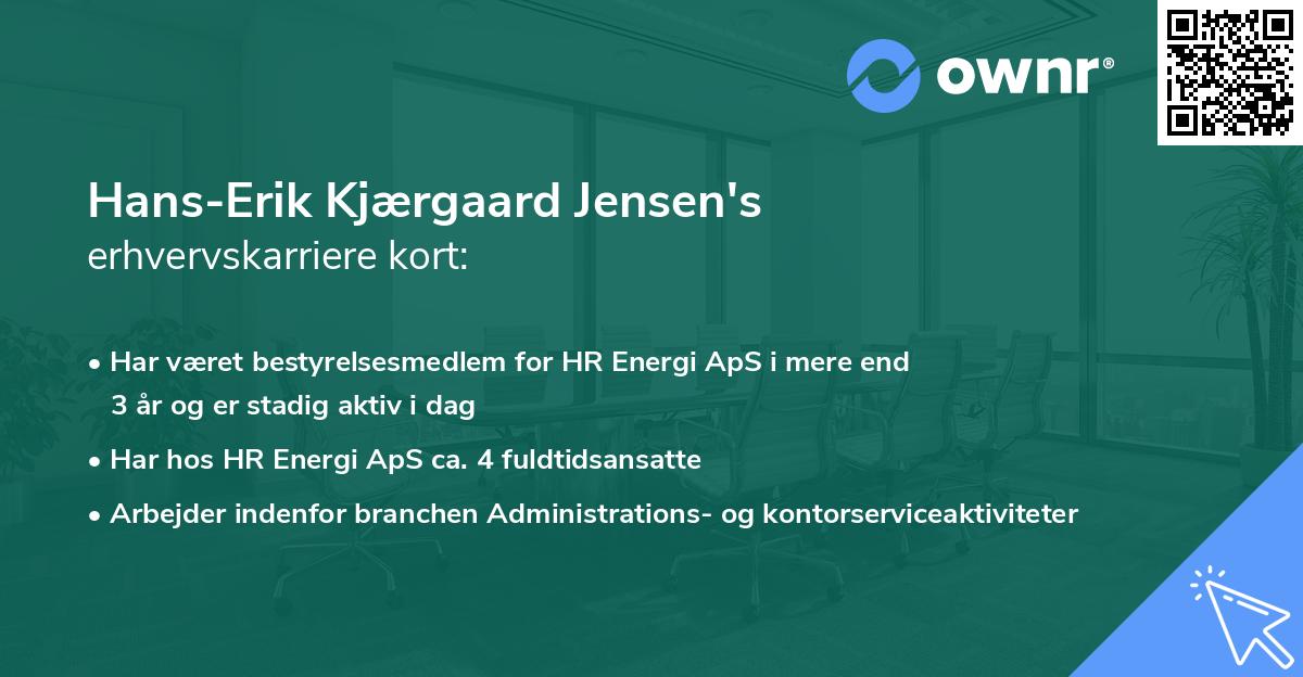 Hans-Erik Kjærgaard Jensen's erhvervskarriere kort