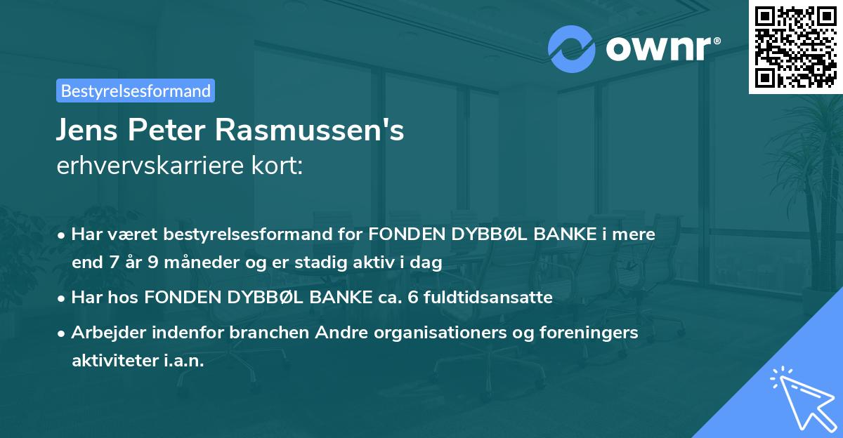 Jens Peter Rasmussen's erhvervskarriere kort