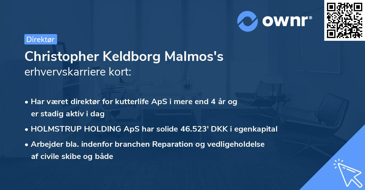 Christopher Keldborg Malmos's erhvervskarriere kort