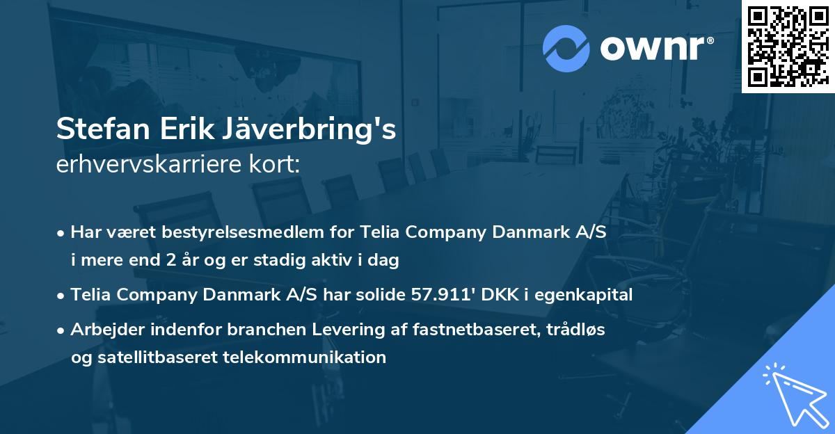 Stefan Erik Jäverbring's erhvervskarriere kort