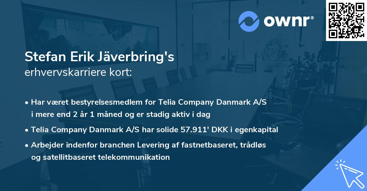 Stefan Erik Jäverbring's erhvervskarriere kort