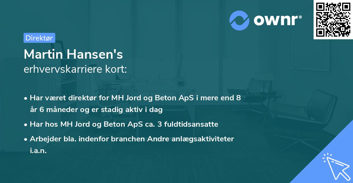 Martin Hansen's erhvervskarriere kort
