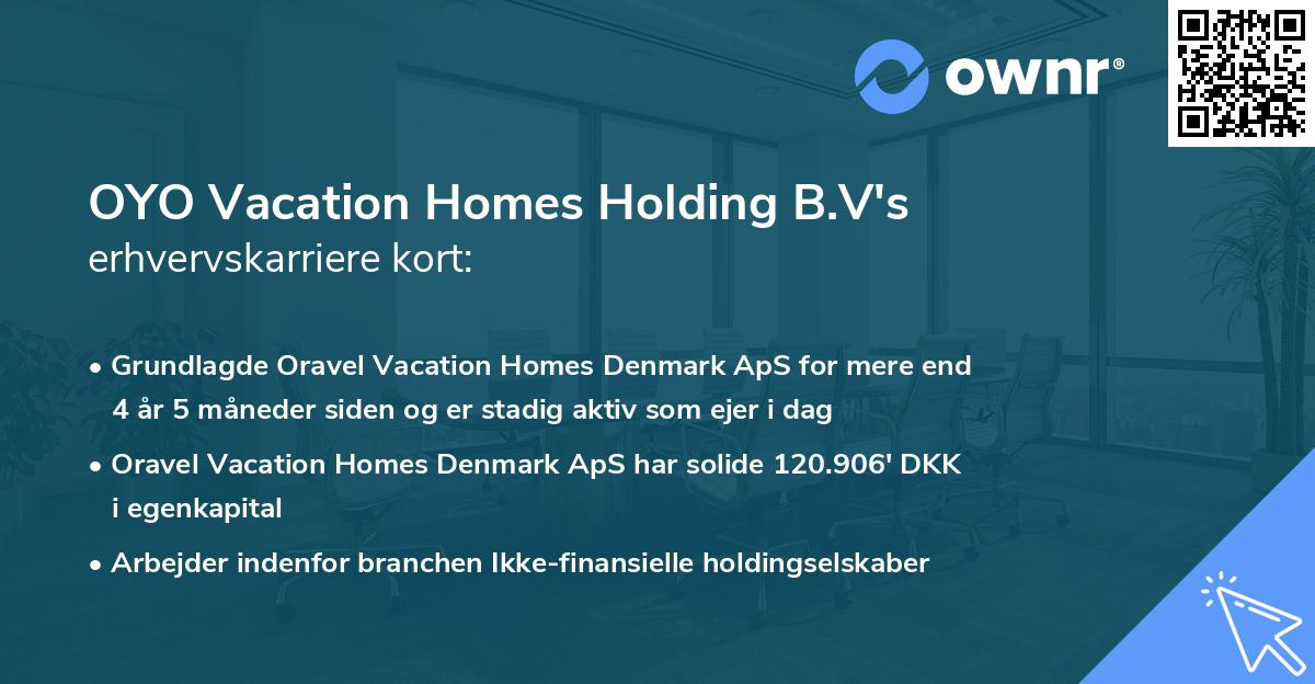 OYO Vacation Homes Holding B.V's erhvervskarriere kort