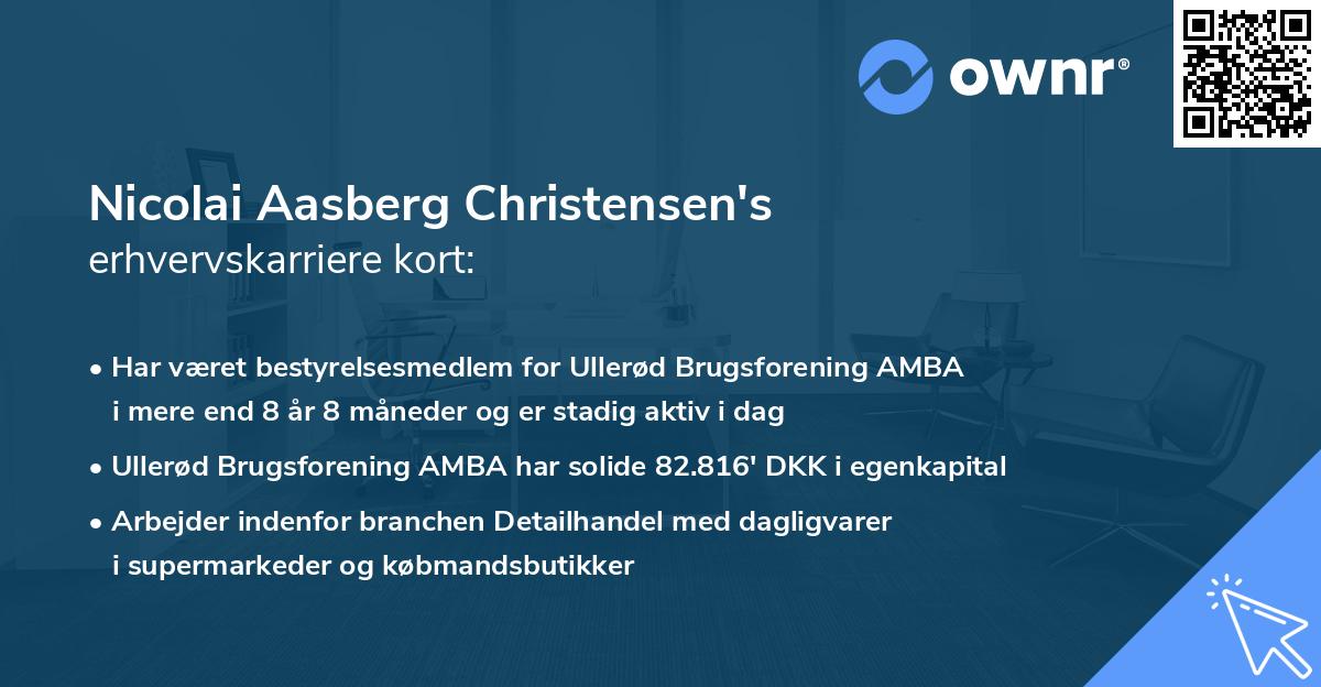 Nicolai Aasberg Christensen's erhvervskarriere kort