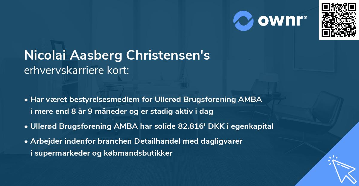 Nicolai Aasberg Christensen's erhvervskarriere kort