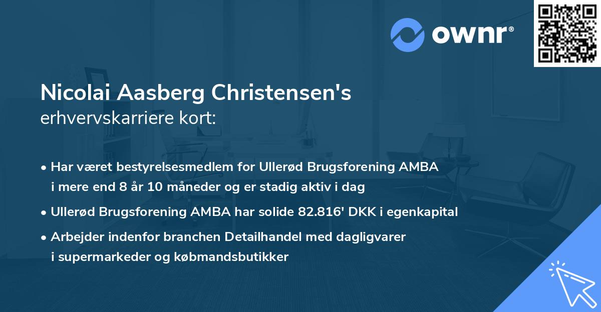 Nicolai Aasberg Christensen's erhvervskarriere kort