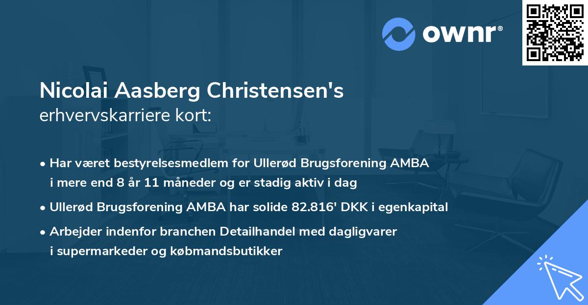 Nicolai Aasberg Christensen's erhvervskarriere kort