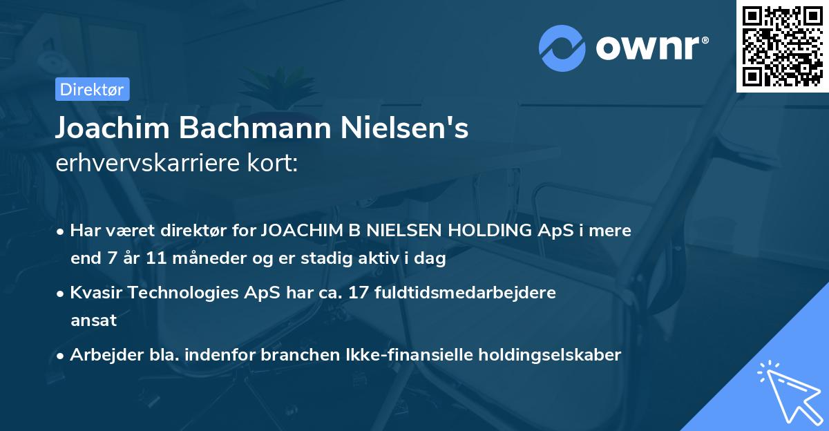 Joachim Bachmann Nielsen's erhvervskarriere kort