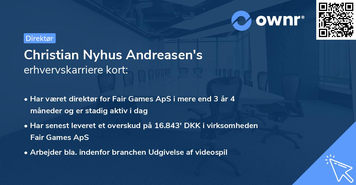 Christian Nyhus Andreasen's erhvervskarriere kort
