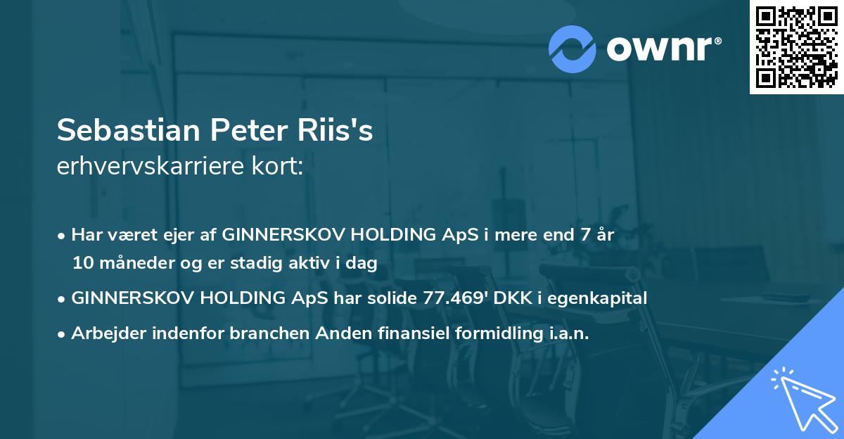 Sebastian Peter Riis's erhvervskarriere kort