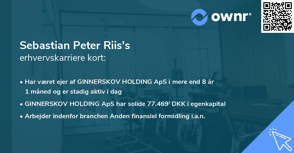 Sebastian Peter Riis's erhvervskarriere kort