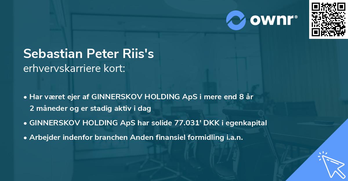 Sebastian Peter Riis's erhvervskarriere kort