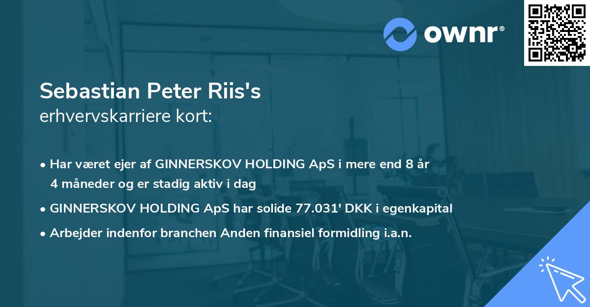 Sebastian Peter Riis's erhvervskarriere kort