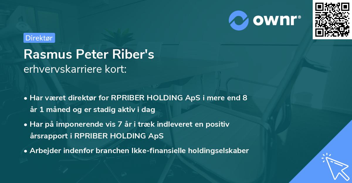 Rasmus Peter Riber's erhvervskarriere kort