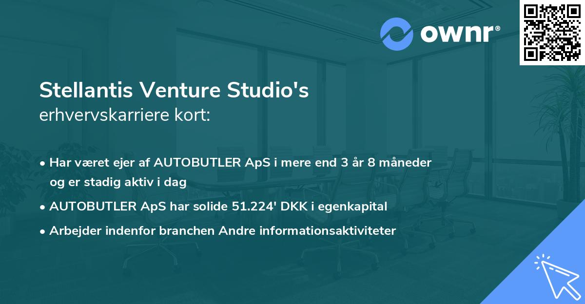 Stellantis Venture Studio's erhvervskarriere kort