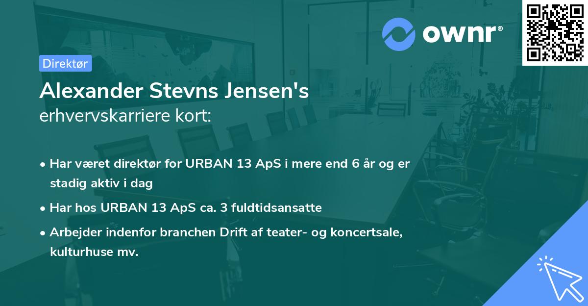 Alexander Stevns Jensen's erhvervskarriere kort