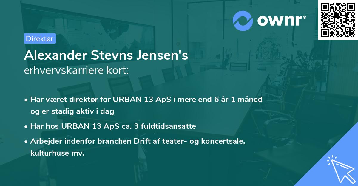 Alexander Stevns Jensen's erhvervskarriere kort