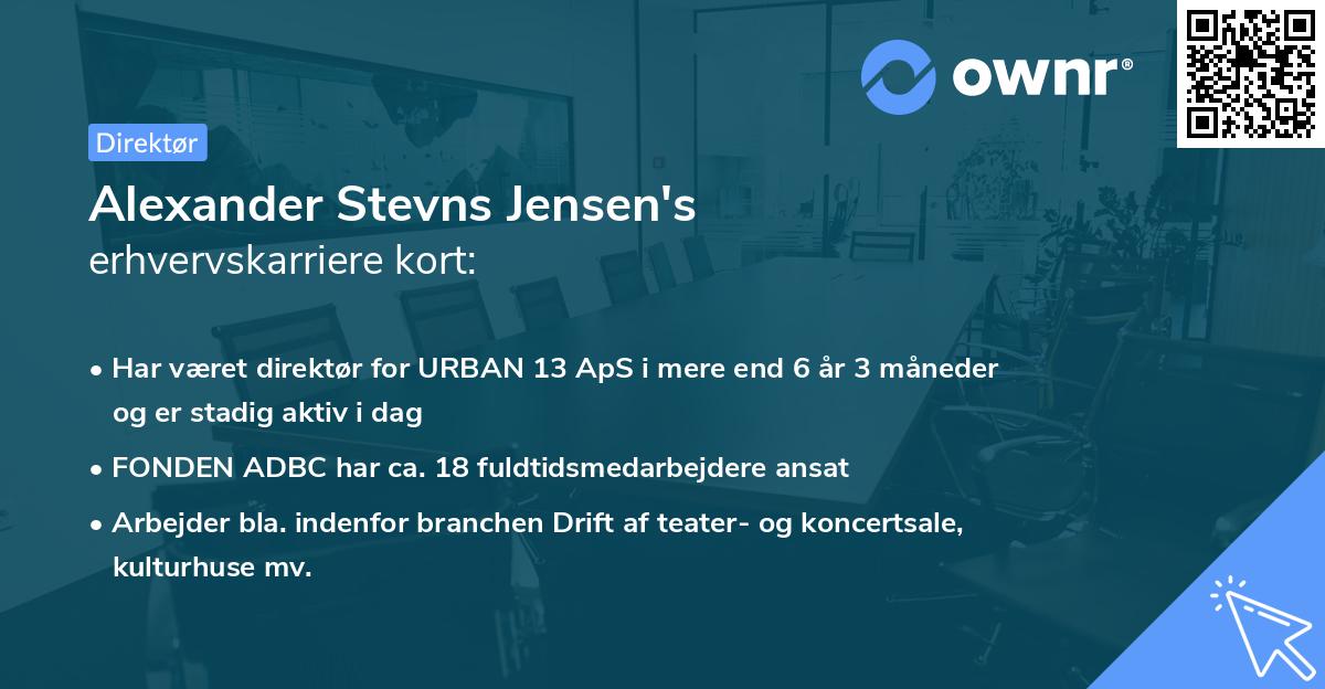 Alexander Stevns Jensen's erhvervskarriere kort