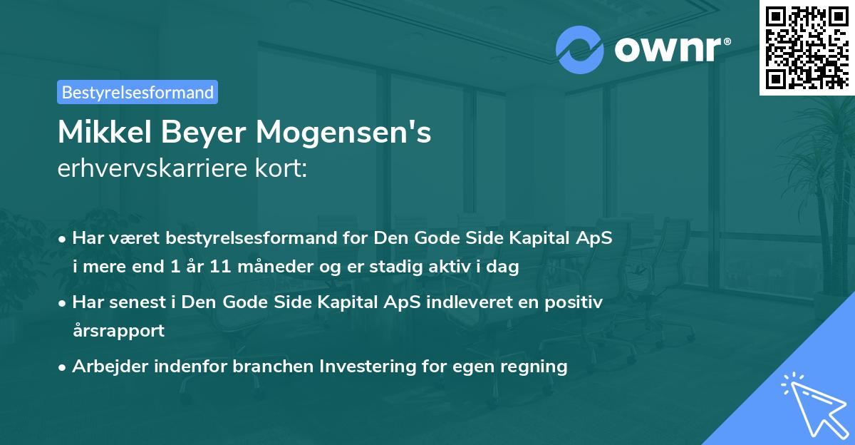 Mikkel Beyer Mogensen's erhvervskarriere kort