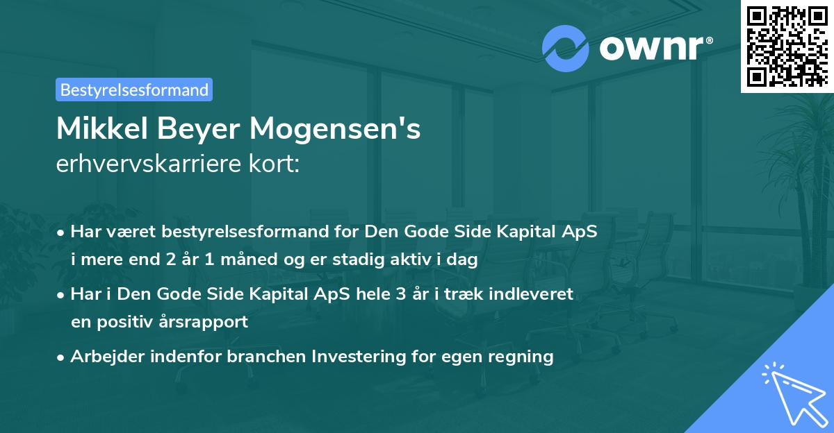 Mikkel Beyer Mogensen's erhvervskarriere kort