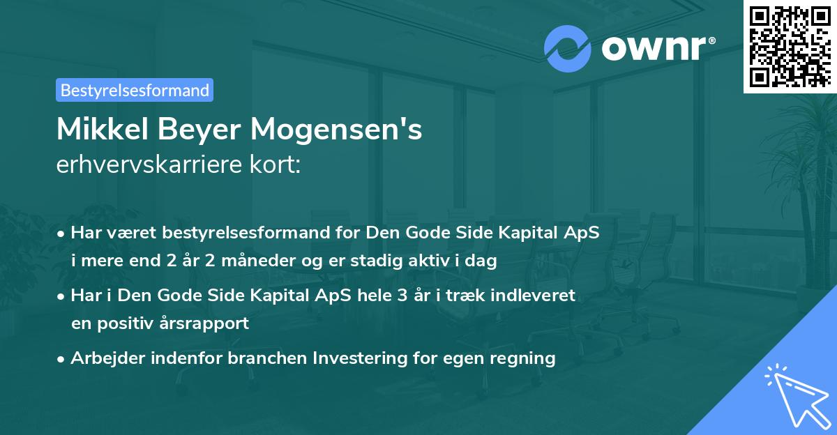 Mikkel Beyer Mogensen's erhvervskarriere kort