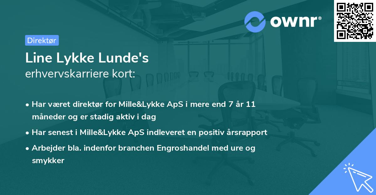 Line Lykke Lunde's erhvervskarriere kort