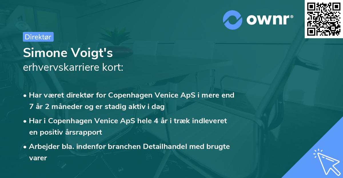 Simone Voigt's erhvervskarriere kort