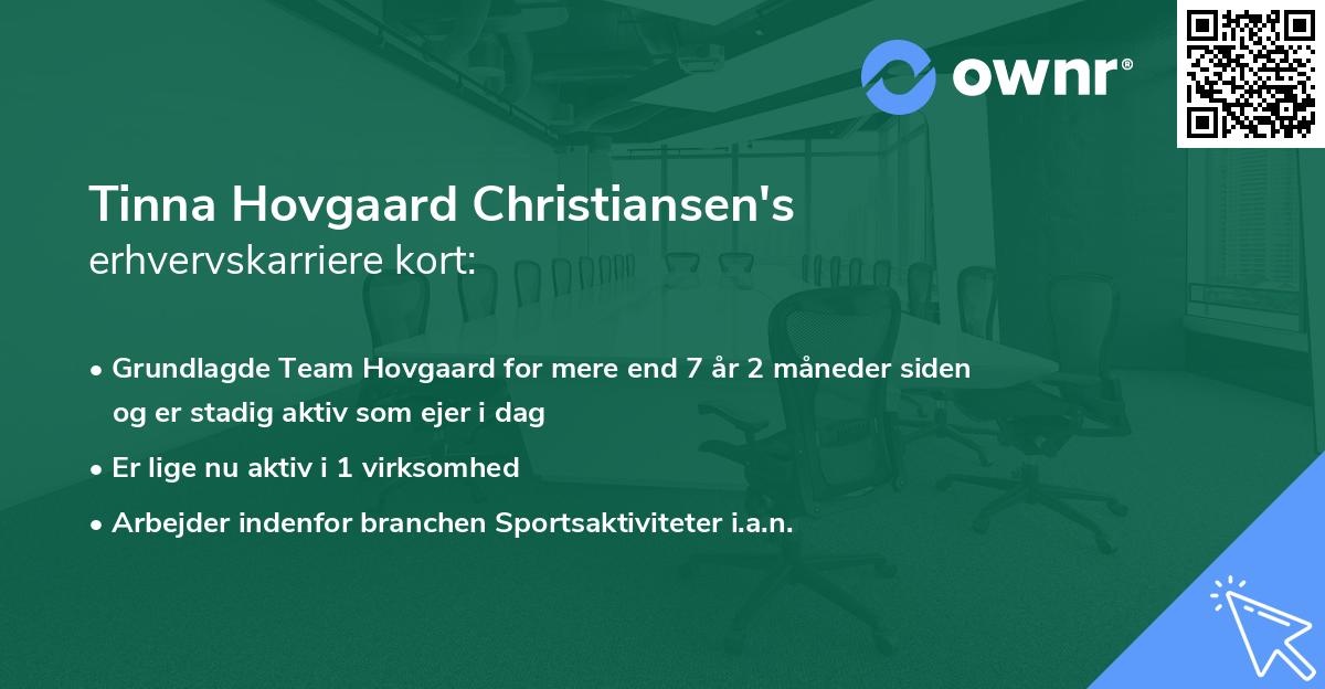 Tinna Hovgaard Christiansen's erhvervskarriere kort