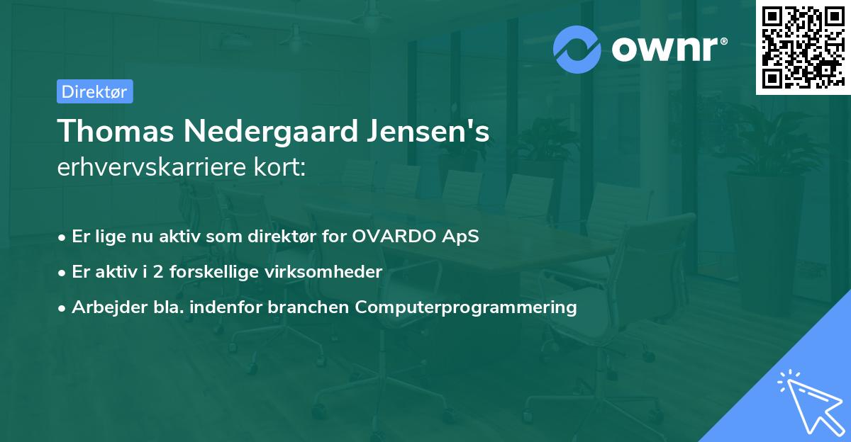 Thomas Nedergaard Jensen's erhvervskarriere kort