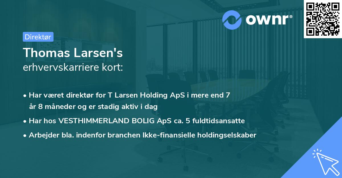 Thomas Larsen's erhvervskarriere kort