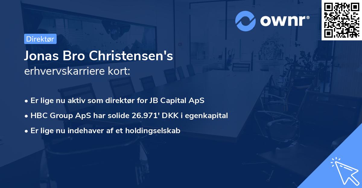 Jonas Bro Christensen's erhvervskarriere kort