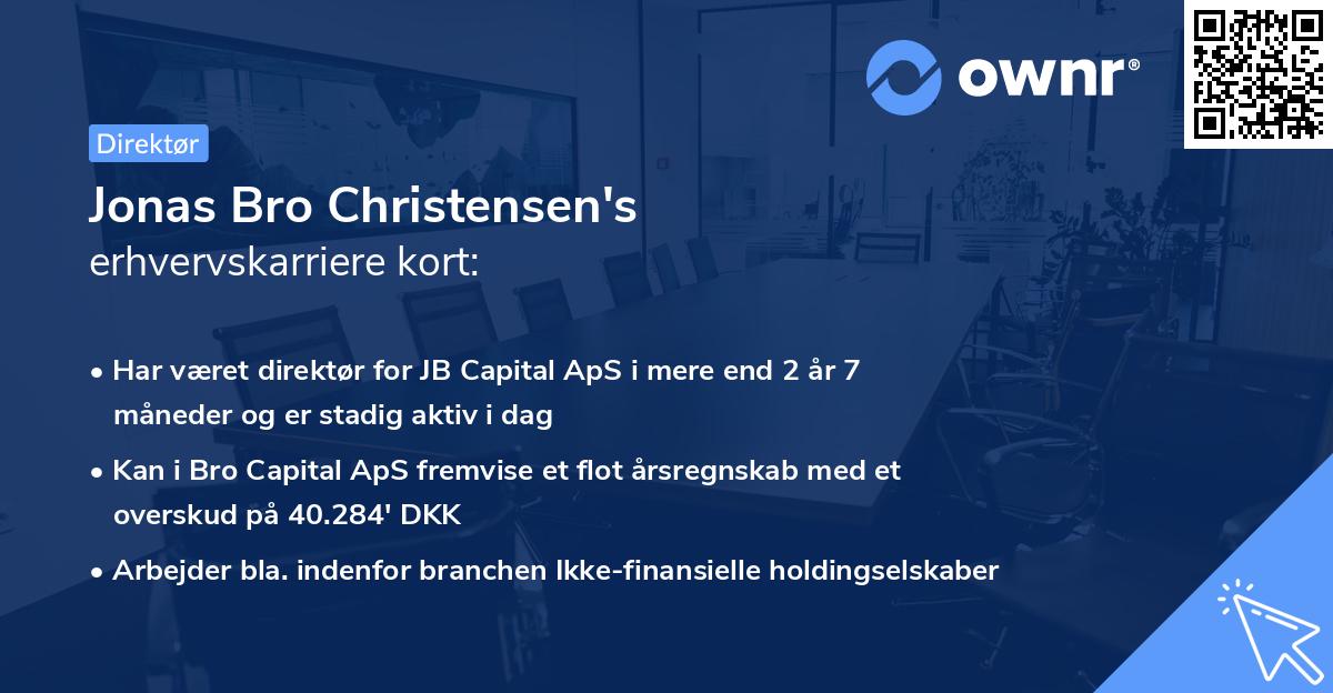 Jonas Bro Christensen's erhvervskarriere kort