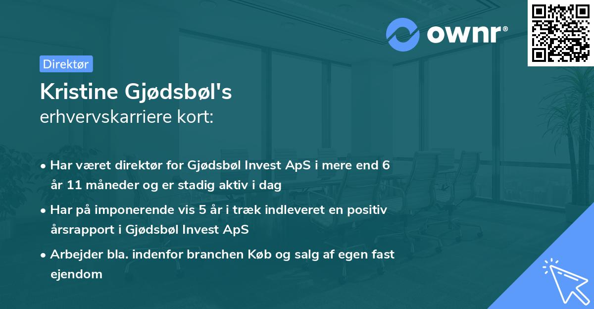 Kristine Gjødsbøl's erhvervskarriere kort