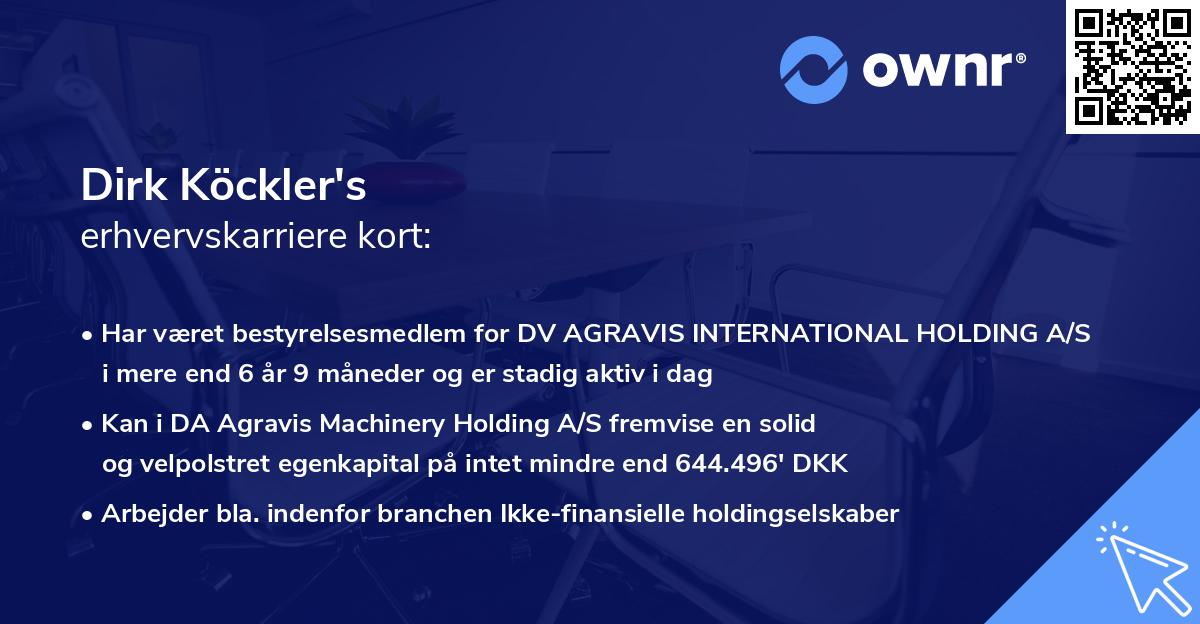 Dirk Köckler's erhvervskarriere kort