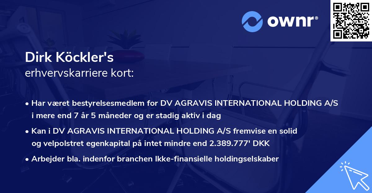 Dirk Köckler's erhvervskarriere kort