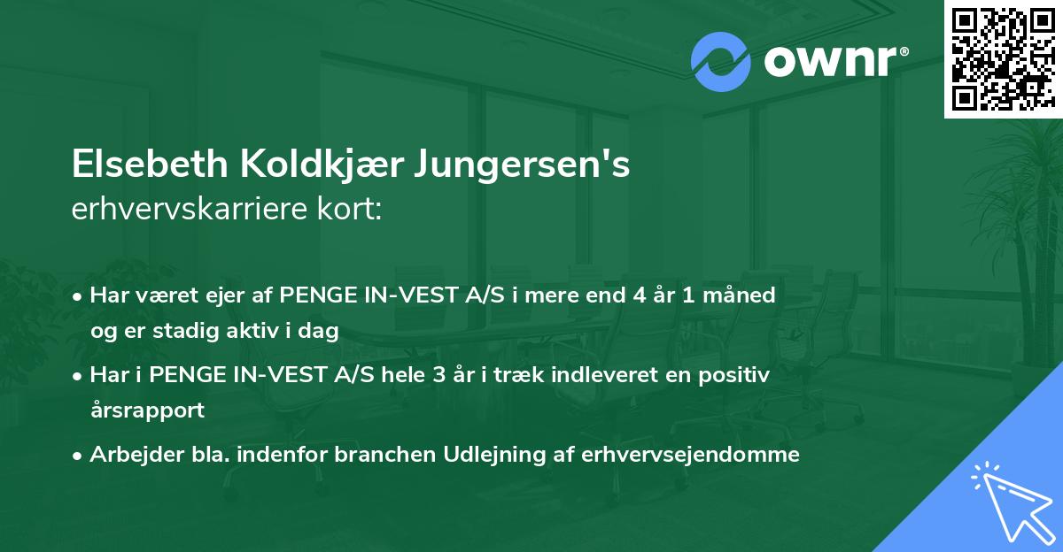Elsebeth Koldkjær Jungersen's erhvervskarriere kort