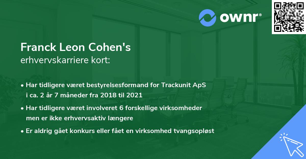 Franck Leon Cohen's erhvervskarriere kort
