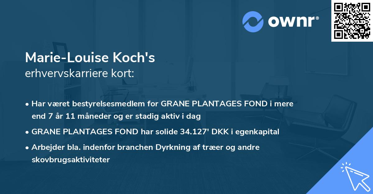 Marie-Louise Koch's erhvervskarriere kort