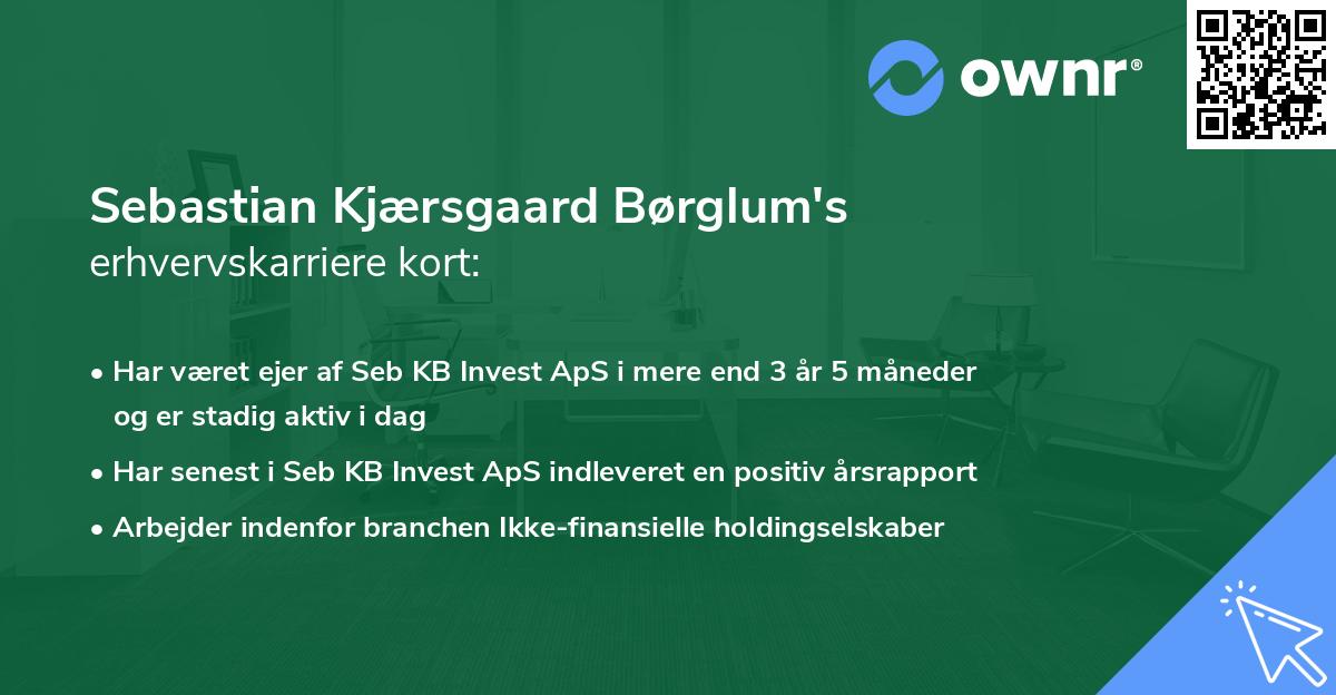 Sebastian Kjærsgaard Børglum's erhvervskarriere kort