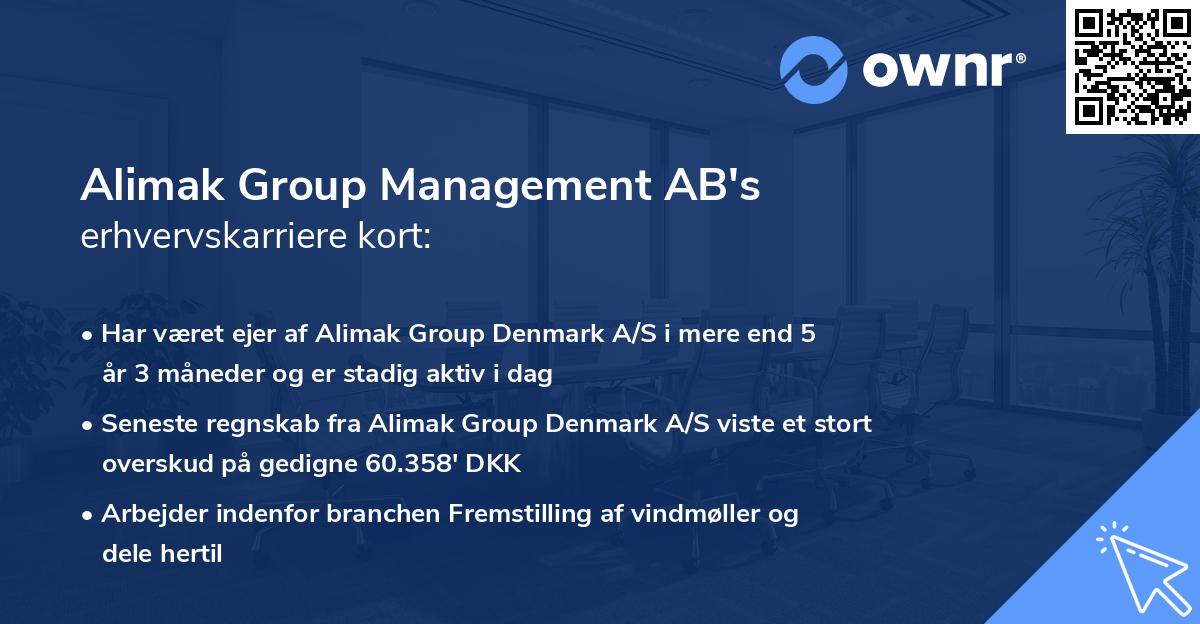 Alimak Group Management AB's erhvervskarriere kort