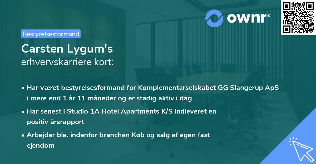 Carsten Lygum's erhvervskarriere kort