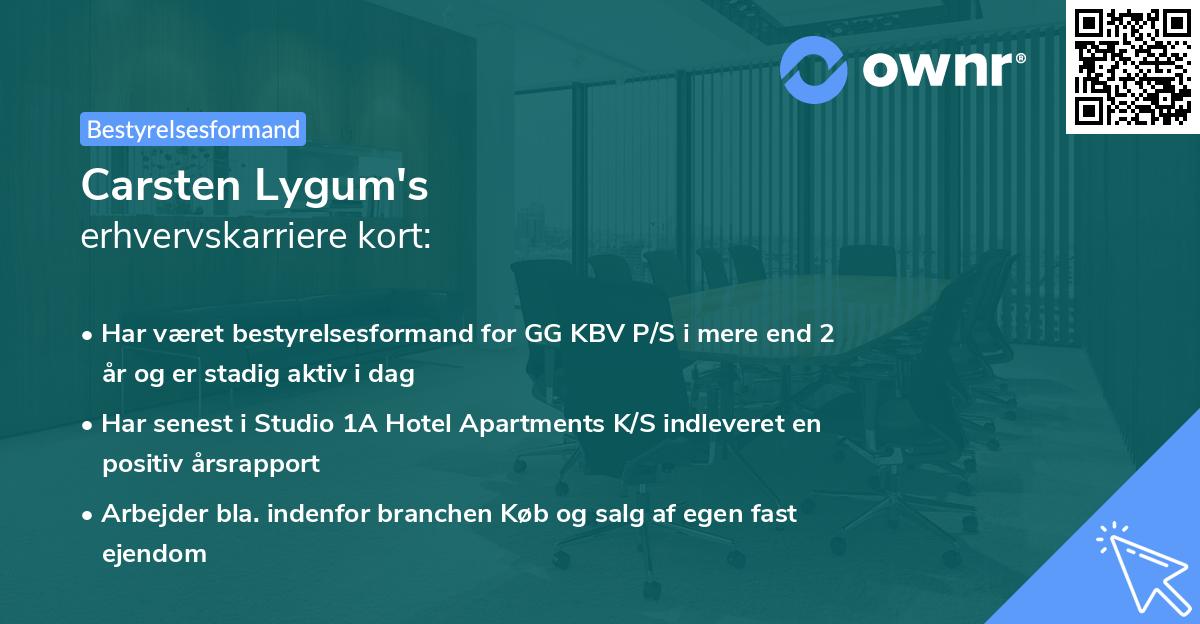 Carsten Lygum's erhvervskarriere kort