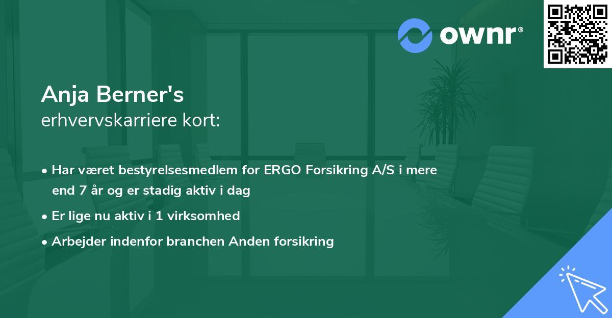 Anja Berner's erhvervskarriere kort